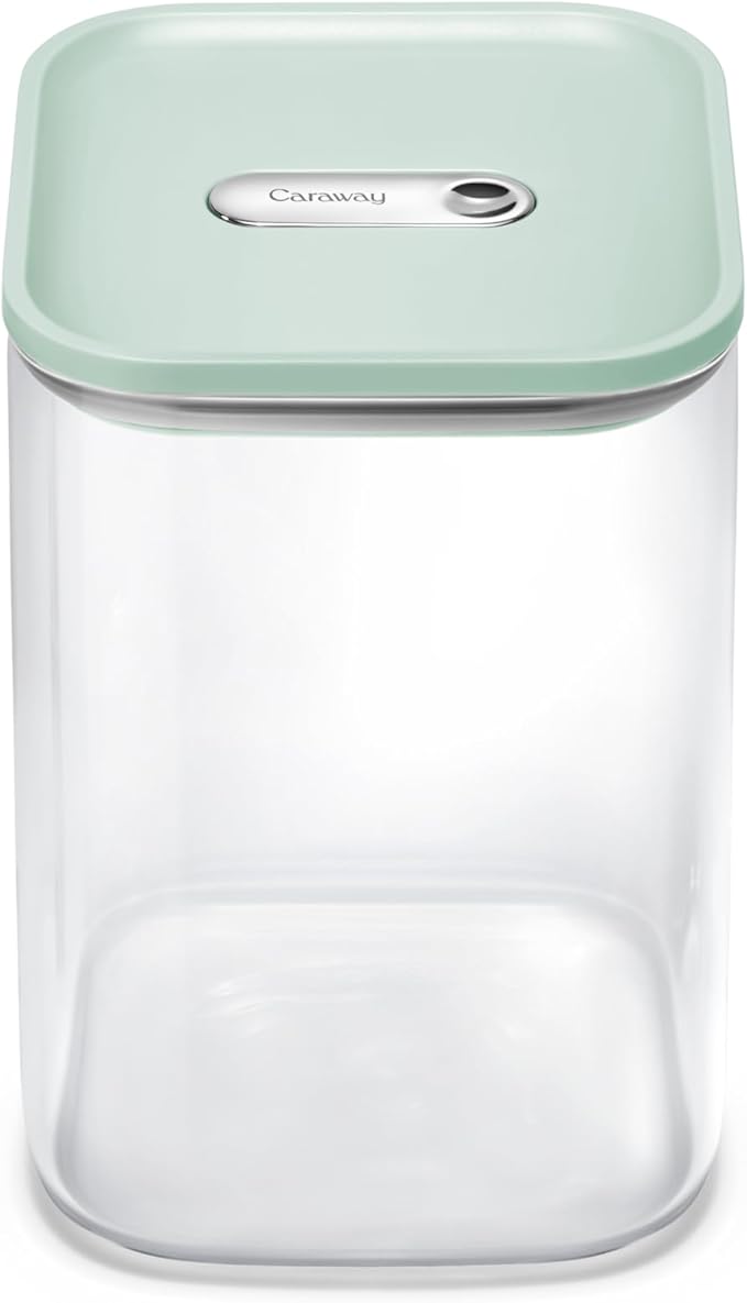 Caraway 4qt Glass Airtight Food Storage Container with Lid ??Non-Toxic, BPA-Free Kitchen Storage Container ??Stackable, Space-Saving Airtight Container for Dry Goods and More - Mist