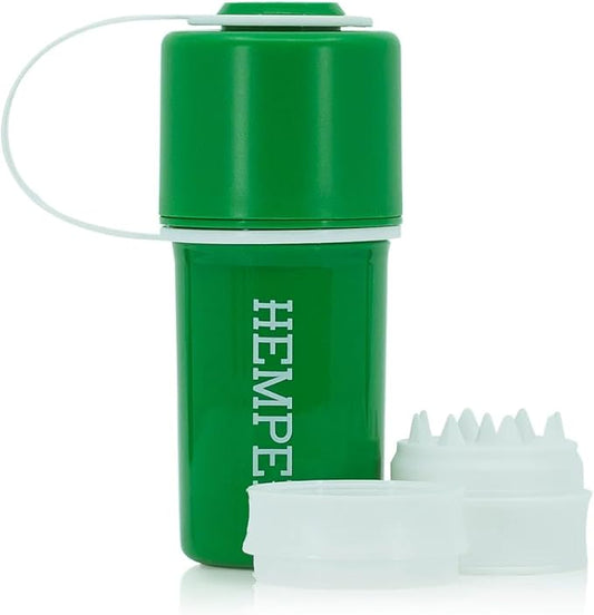 Hemper Keeper 3?멼n?? Herb Grinder with Dual Storage Container - Smell?멠roof, Airtight & Water?멢esistant - Built?멗n Removable Grinder, Dual Compartments for Flower & Ground - (Green & White)
