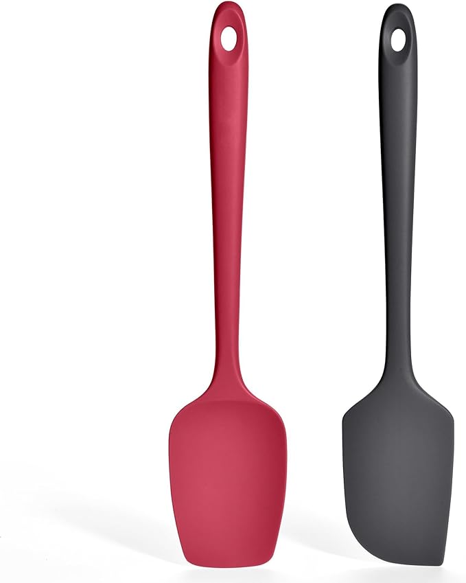 2 Pieces Silicone Spatula Set: Ironberry 600쨘F Heat Resistant Food Grade Cooking & Baking Utensils, Kitchen Flexible Nonstick Rubber Scraper for Scraping, Mixing, Scrambling, Flipping (Multicolor 1)