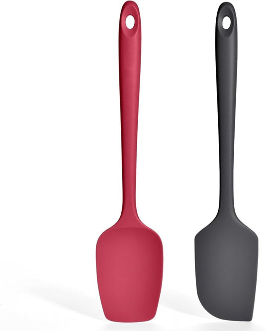 2 Pieces Silicone Spatula Set: Ironberry 600쨘F Heat Resistant Food Grade Cooking & Baking Utensils, Kitchen Flexible Nonstick Rubber Scraper for Scraping, Mixing, Scrambling, Flipping (Multicolor 1)