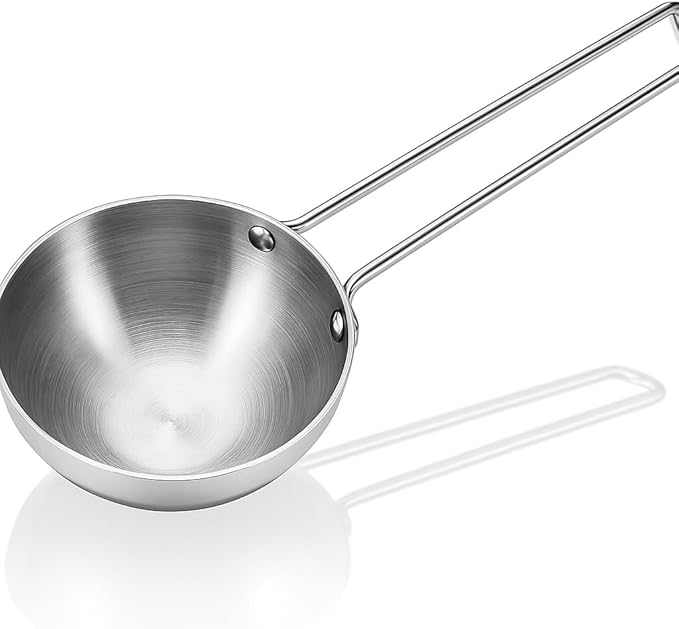 Try Ply Stainless Steel Tadka Pan ??360?칖l Indian Spice Heating Pan | 5??Bowl with 13??Handle ??Durable Tri?멠ly, Lightweight, Oven Safe