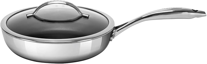 Scanpan HaptIQ 2.75 qt (10 1/4 inch) Stainless Steel-Aluminum Nonstick Saute Pan with Lid ??Compatible with All Cooktops, Induction Ready, Metal Utensil Safe, Oven Safe to 500째F, Dishwasher Safe