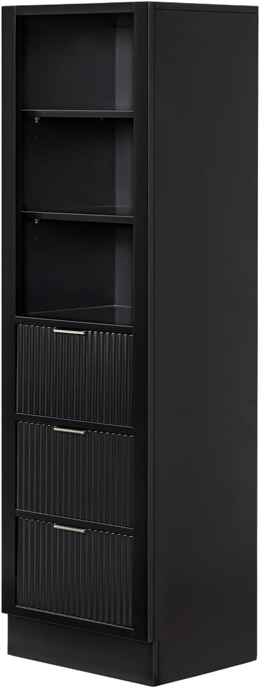 ARIEL Milan Bathroom Storage Cabinet 65?쒱 x 20?쓂 x 16?쒭 Black