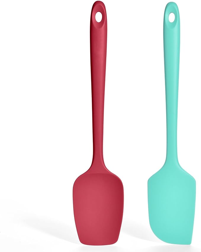 2 Pieces Silicone Spatula Set: Ironberry 600쨘F Heat Resistant Food Grade Cooking & Baking Utensils, Kitchen Flexible Nonstick Rubber Scraper for Scraping, Mixing, Scrambling, Flipping (Multicolor 2)