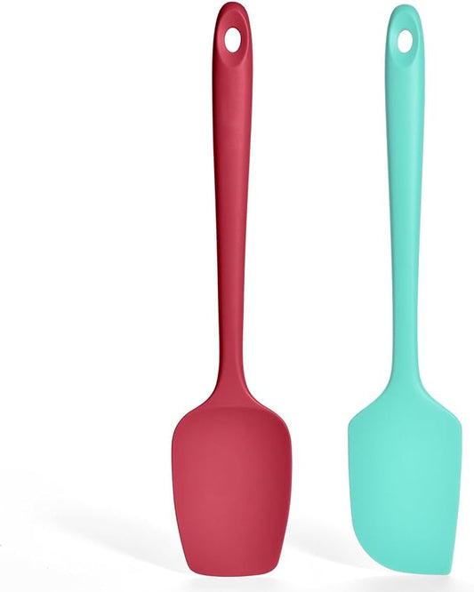 2 Pieces Silicone Spatula Set: Ironberry 600쨘F Heat Resistant Food Grade Cooking & Baking Utensils, Kitchen Flexible Nonstick Rubber Scraper for Scraping, Mixing, Scrambling, Flipping (Multicolor 2)