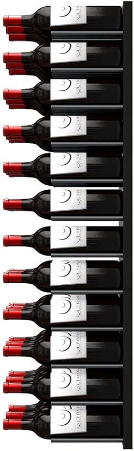Fusion Wine Wall Cork-Out (4 Foot, Black Acrylic, Matte Black Peg, Stores 36 Bottles) Modular Wine Rack for Easy Install in Home Bar or Wine Cellar