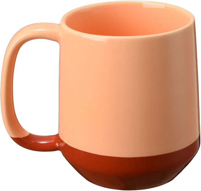 Miicol Ceramic Coffee Mug, 16 oz Large Coffee Cup, Tea Mug with Handle, Flat Bottom Mug for Men, Women, Office, Microwave and Dishwasher Safe, Multi-Color, Caramel Peach