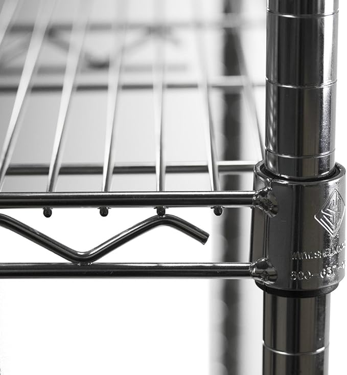 Shelving Inc. 12" d x 18" w Chrome Wire Shelving with 2 Tier Shelves, Weight Capacity 800lbs Per Shelf