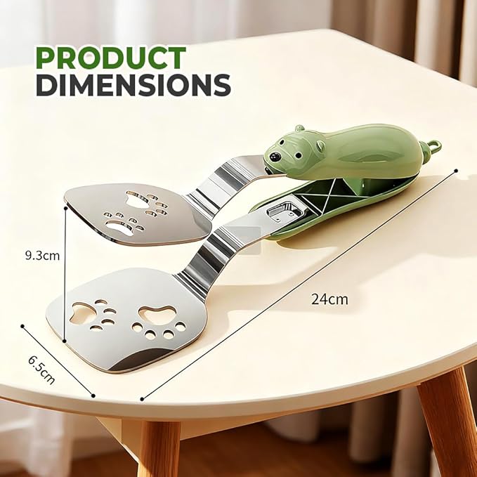 2-in-1 Non-Slip Durable Spatula Tongs,2026 New Kitchen Cooking Tongs Egg Flipper Spatula,Stainless Steel Barbecue Clamp Food Flip Shovel Clip for Steak Fish Bread Pizza,Home Cooking Tool 癤?(MiX)