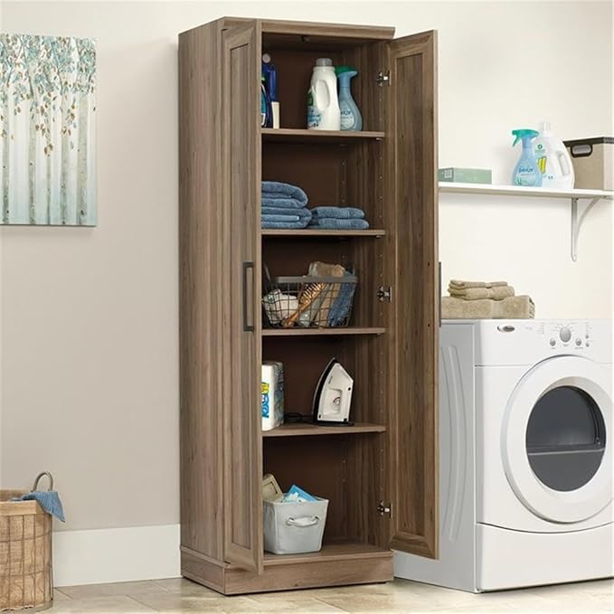 BOWERY HILL Engineered Wood Storage Cabinet in Salt Oak Finish
