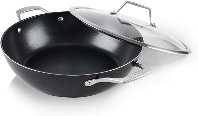 TECHEF - Onyx Collection - Nonstick Everyday Pan With Lid, 5 Qt Deep Frying Pan With Lid, For Sauteing, Frying, And Simmering, Induction Ready, PFOA-Free, Made In Korea