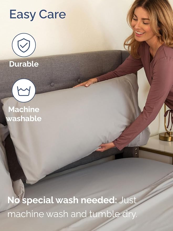 Extra Deep Pocket Queen Sheet Set - 4 Piece Breathable & Cooling Bed Sheets - Hotel Luxury Sheet Set - Soft, Wrinkle Free & Comfy - Easily Fits Extra Deep Mattresses - Deep Pocket Light Grey Sheets