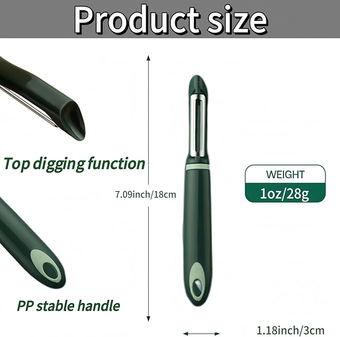 10 Pack Vegetable Potato Peeler for Kitchen,Ergonomic Soft-Touch Handle-Black (Aquamarine, 4 Pack)
