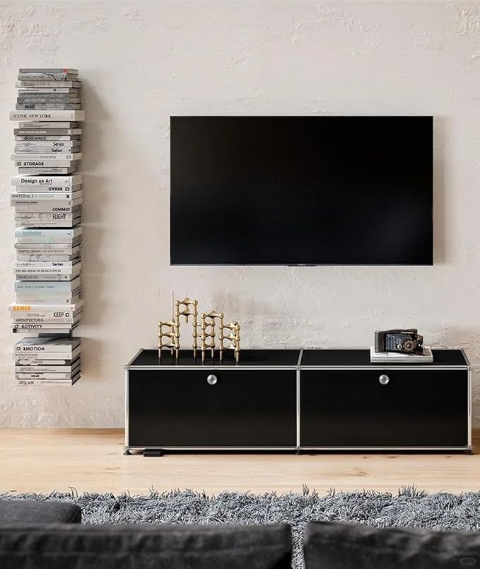 Modern Storage Cabinet Versatile Free-Standing Organizer for Living Room, Bedroom, and Home Office D챕cor, Black