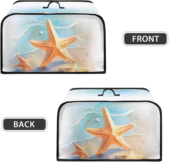 Appliance Cover Water-Proof Oval 6-8 Quart Covers for Slow Cooker Slow Cooker and Crock Pot, Dust Cover with Top Handle and Pockets Beach Starfish Print