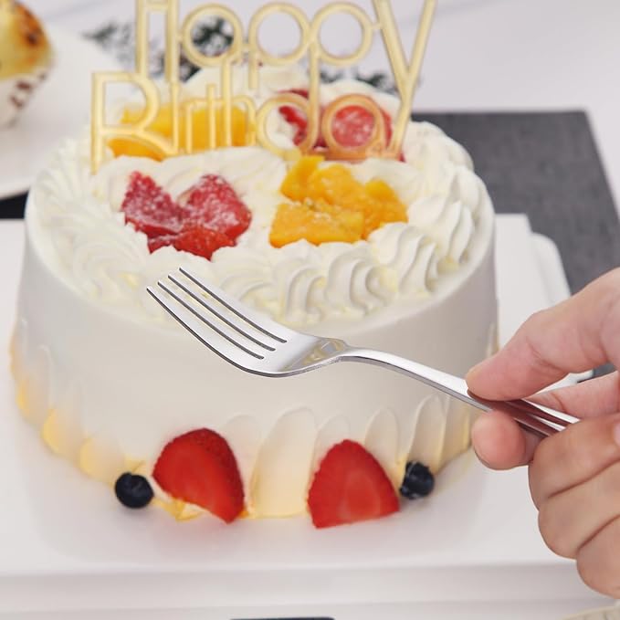 GoGeiLi 6-Piece Cake Serving Set, 13-inch Wedding Cake Knife and Server with 4 Dessert Forks, Premium 18/0 Stainless Steel, Elegant Mirror Finish, Dishwasher Safe