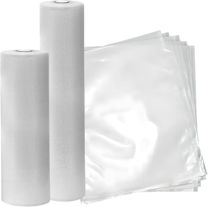 Kenmore Vacuum Sealer Bags - Food Sealing Plastic Rolls 3-8x10, 4-8x20, 11x16 size bolsas, Airtight Packaging Fresh Vegetable, Sous Vide & Meat Storage For Travel, BPA Free Heavy Duty Precut Bags