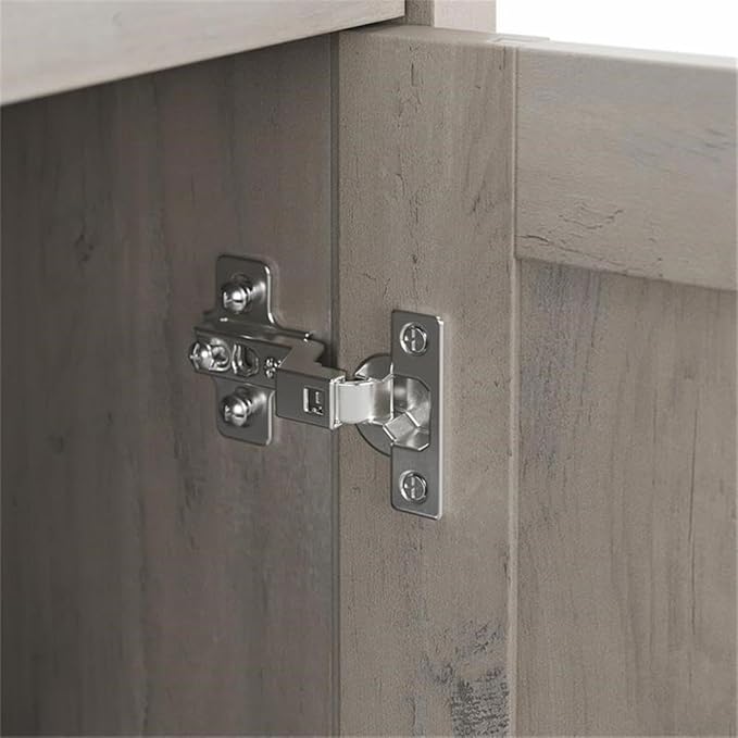 Bush Furniture Salinas Kitchen Pantry Cabinet with Doors in Driftwood Gray
