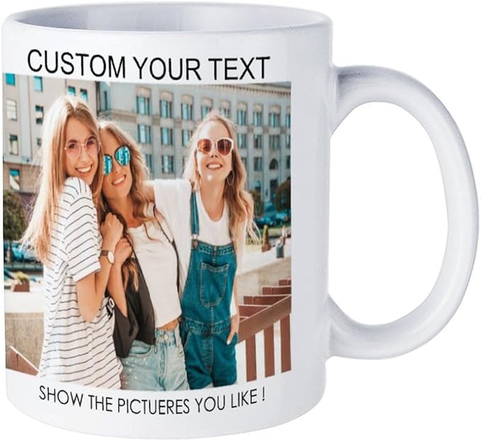 Custom Mug with Picture Logo Text Personalized Coffee Mug White ceramic mug Photo Mugs With Names Gifts for Men Women