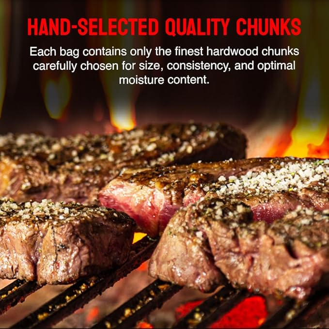 Smoking Wood Chunks, All-Natural Maple Hardwood Pieces for Grills & Smokers, Add Rich Smoke Flavor to Pork, Beef, Chicken & Fish, USA Made, Sustainably Milled, 800 Cubic Inches