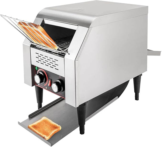Heavy Duty Conveyor Toaster Oven Electric Bread Oven Industrial Toaster Commercial for Bun Bagel Bread Baked Food with 7 Speed and Front/Back Output Modes (150Slices/H)