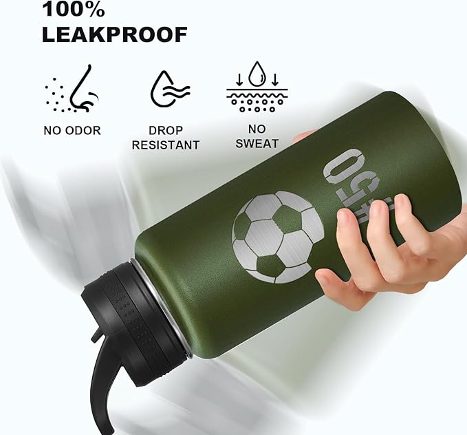 Personalized Laser Engraving Custom Water Bottle Print in USA 10 Pcs 32oz Double Wall Stainless Steel Leakproof Wide Mouth Cup with Flip Straw
