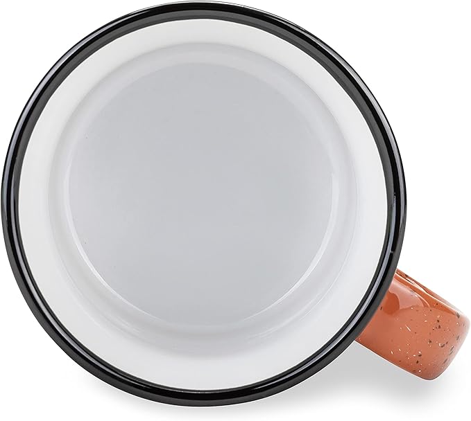 Camco Life is Better at The Campsite Ceramic Coffee Mug - Microwave and Dishwasher Safe - Features Red Background with Retro RV My Happy Place Design - Coffee Cup Holds 14oz. (53472)