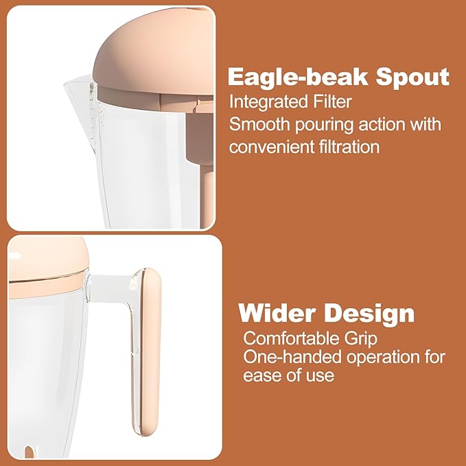 Manual Egg Mixer Ergonomic Press the Egg Beater Cup, Multi-function Blender with Built-in Foam Filter for Beating Eggs, Whipping Cream (Pink)