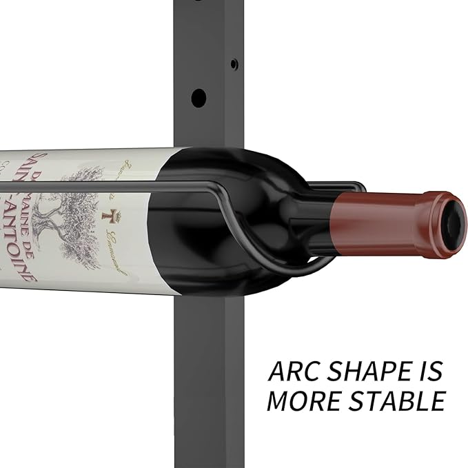 Sonyabecca 9 Bottle Wall Wine Rack - DIY Detachable Wine Storage Organizer, Wall Mount Used As One or Three, Bottle Display Holder for Kitchen, Pantry, Dining Room, Bar, Cellar