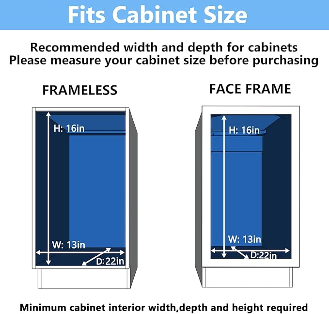 LOVMOR 2 Tier Individual Pull Out Cabinet Organizer 12쩍" W x 21쩍" D, Slide Out Kitchen Cabinet Storage Sliding Shelves