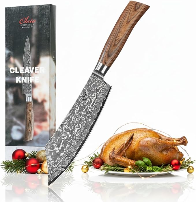 Wakoli EDIB Pro Premium Grill and Block Knife ??Japanese Style Kitchen Knife | 7.9-Inch Blade Made of 67 Layers of Real Big Master Steel with Pakka Wood Handle | Professional Cooking Tool