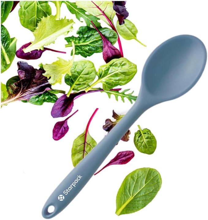 Starpack 'Mix it Up' Premium Silicone Cooking Spoons - Silicone Mixing Spoons for Baking Heat Resistant 600째F - Nonstick Cookware Serving Spoon for Kitchen - Rubber Stirring Spoon