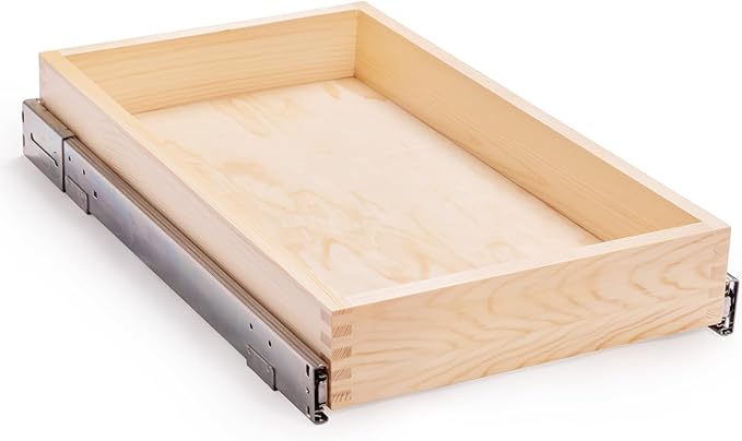 13?쓂 x 21?쒭 x 3?쒱 Soft Close Slide Out Wood Drawer Organizer for Kitchen, (Cabinet Opening Width>14.5 inches for Bottom Assembly, Width= 14 inches for Side Assembly)