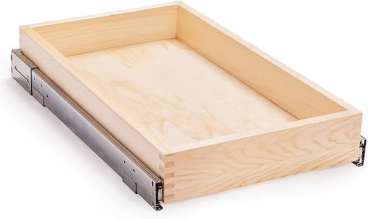 13?쓂 x 21?쒭 x 3?쒱 Soft Close Slide Out Wood Drawer Organizer for Kitchen, (Cabinet Opening Width>14.5 inches for Bottom Assembly, Width= 14 inches for Side Assembly)