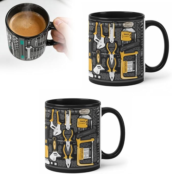 Mechanic Toolbox Mug, 2026 New Unique 3D Mechanic Toolbox Set Coffee Mug, Non-slip Reusable Mug, Suitable as a Gift for Coworkers, Fathers, Renovation Workers (O-2PCS)