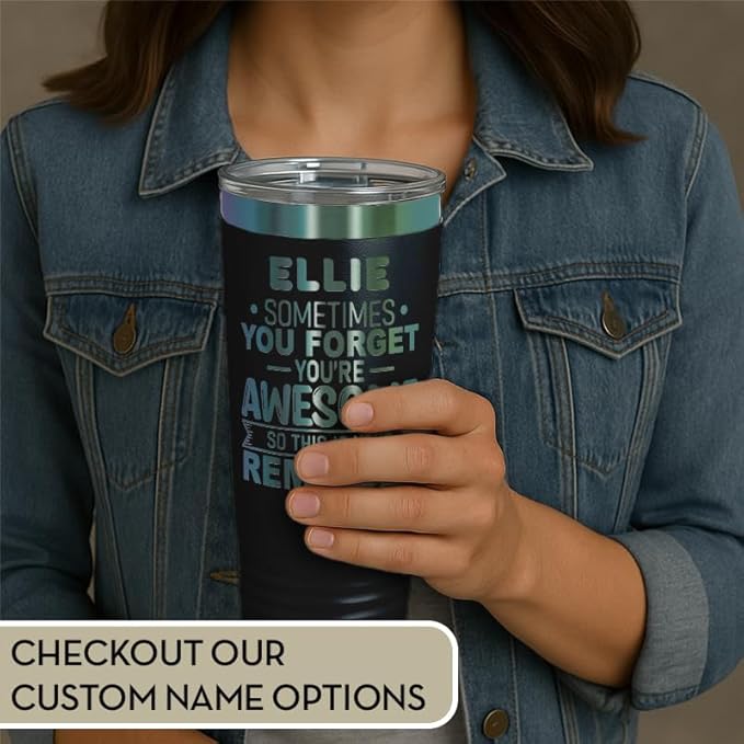 Spotted Dog Company Inspirational Tumbler, Inspirational Gifts for Men Dad Father Wife Sister Women, Birthday For Him Her, You?셱e Awesome Tumbler, Teacher Coworker Gifts 20oz Black Prism