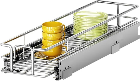 Pull Out Cabinet Organizer 5쩍" W x 21쩍" D, Heavy Duty Cabinet Pull Out Shelves, Slide Out Drawers Organization for Kitchen Cabinets Bathroom