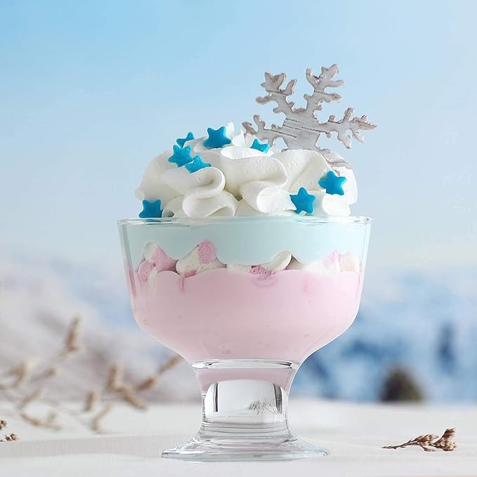 LAV Ice Cream Glass Bowls 6 Piece- Glass Dessert Cups for Dessert, Dish 9.5 oz - Clear Bowls Dessert