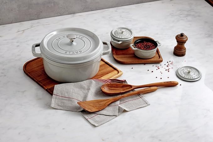 staub La Cocotte Round 40501-412 Pico Cocotte Round Campagne 9.4 inches (24 cm) Large, Both Handed Castings, Enameled Pot, Induction Compatible, Japanese Authentic Product with Serial Number
