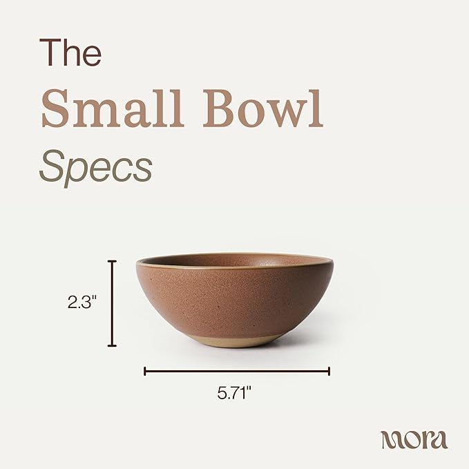 MORA Small Bowls Set of 4, 16oz Ceramic Pottery Dessert Bowls - Microwave, Oven and Dishwasher Safe - Harvest