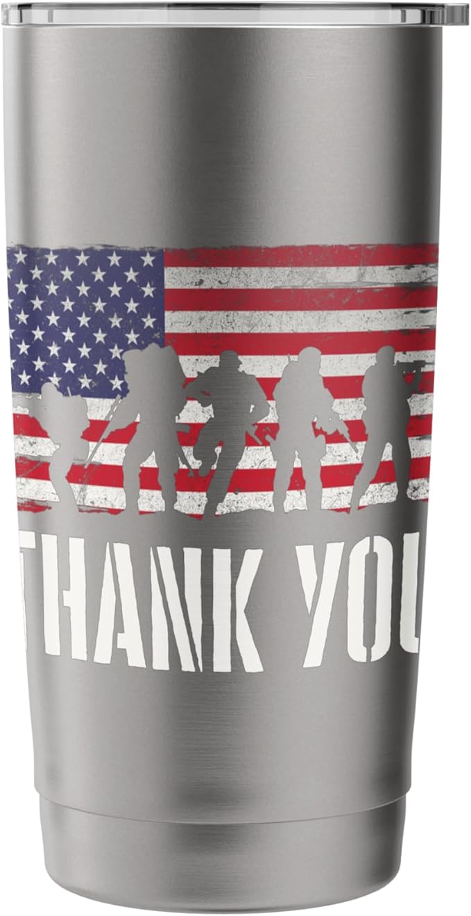 Thank You - Patriotic America Veterans Memorial Day Stainless Steel Insulated Tumbler