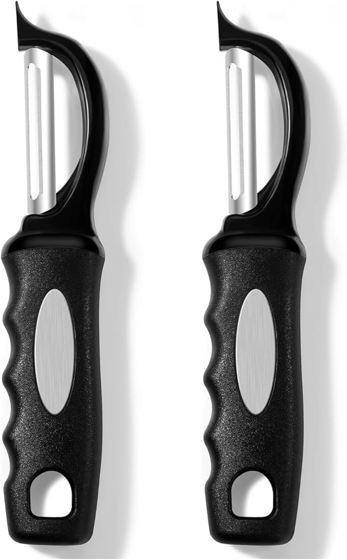 Rainspire Vegetable Peeler Potato Peelers for Kitchen, Sharp Stainless Steel Blades Veggie Peeler, Comfortable Handle Fruit Peeler, Carrot Peeler Apple Peeler Dishwasher Safe, 2-Pack