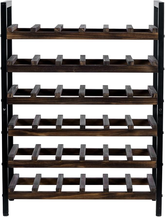 MyGift Wine Rack Freestanding Floor Stand, 6 Tier Wine Bottle Shelf - Holds up to 36 Bottles (Solid Wood)", since unit is 6 rack.