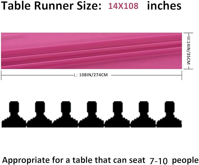 flohar 12Pack 9ft Chiffon Table Runner 14x108 Inch Sheer Romantic Table Runner for Wedding Birthday Party Bridal Shower Outdoor Decoration-Fuchsia