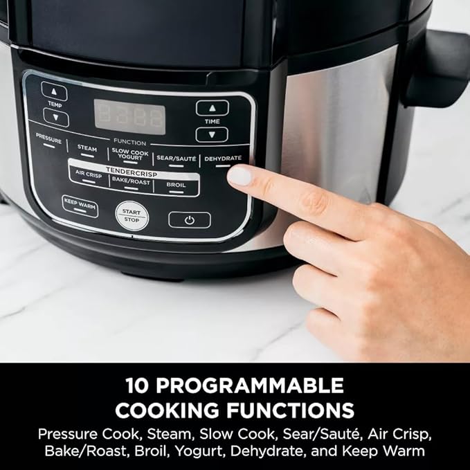 Ninja Fooodi 10?‘in?? Pressure Cooker and Air Fryer, 5 ?‘Qt Programmable Multi Cooker with Crisping Lid and Digital Control Panel