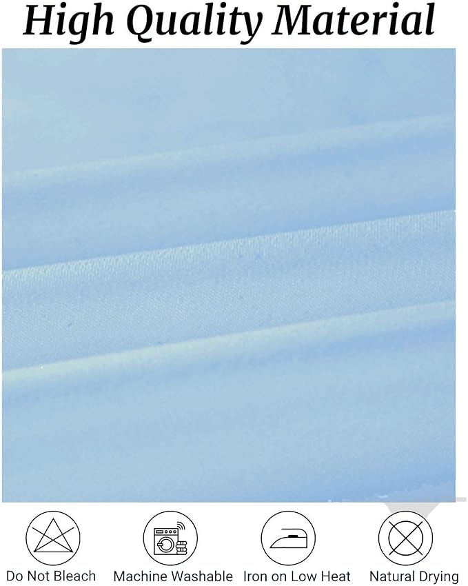 Fokitut 6 Pack Round Tablecloth, 90 Inch, Stain Resistant and Wrinkle Polyester Table Cloth, Fabric Table Cover for Kitchen Dining, Wedding, Party, Holiday Dinner-Blue Mist