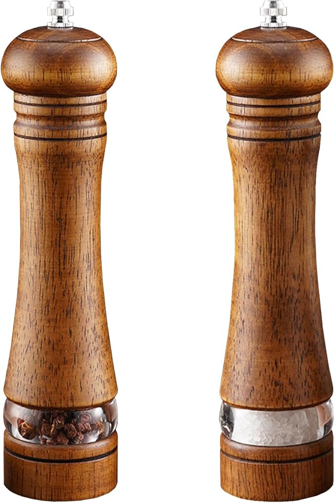 2Pcs Salt and Pepper Grinder, with Acrylic Visible Window Ceramic Grinding Manual Grinder