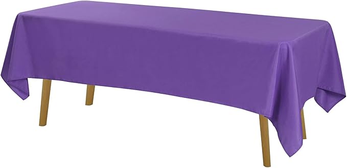 Cupuamon Rectangle Tablecloth 60x120 inch Washable Polyester Fabric Table Cloth for Wedding Party Dining Banquet Decoration（60x120,Purple）