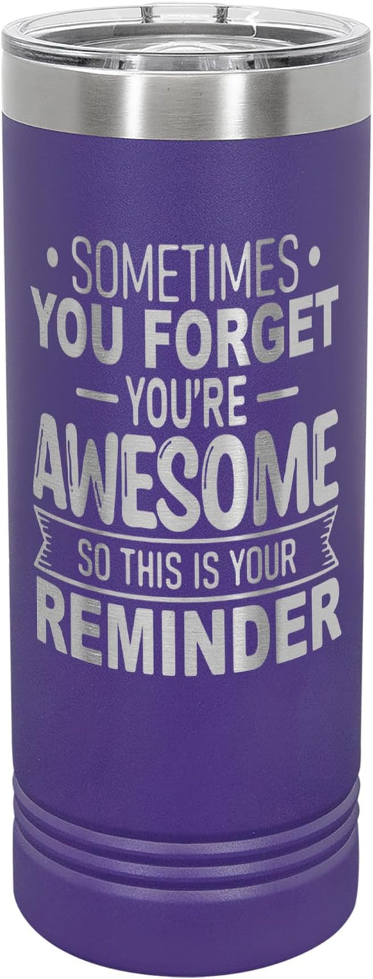 Spotted Dog Company Inspirational Tumbler, Inspirational Gifts for Men Dad Father Wife Sister Women, Birthday For Him Her, You?셱e Awesome Tumbler, Teacher Coworker Gifts 22oz Purple