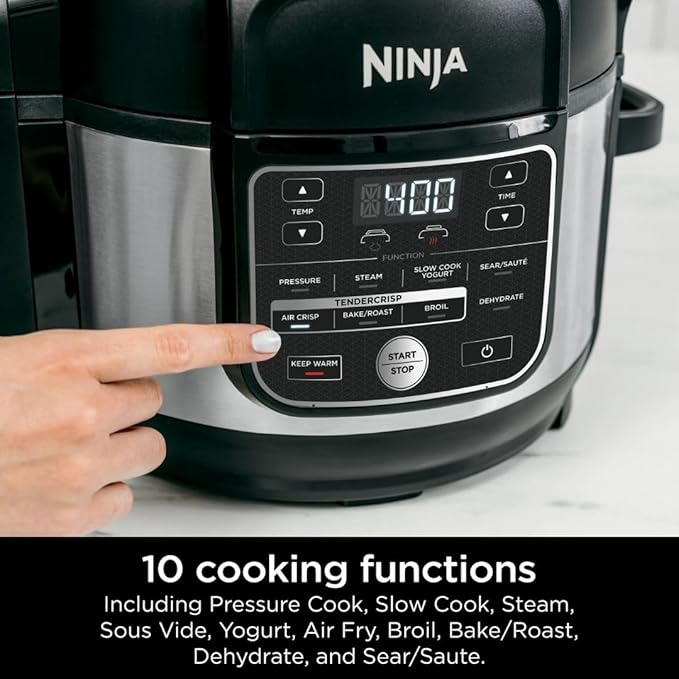 Ninja Foodi 10?‘in?? 6.5?‘Qt Pro Pressure Cooker & Air Fryer with TenderCrisp Technology, Precise Heating & Family?‘Sized Capacity O300 (6.5 Quarts)